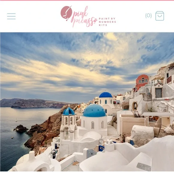 NIB Modern Monet Pink Picasso Paint by Numbers Kit: Greek Greece - Picture 2 of 3